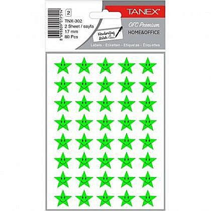 Artă și creativitate - Sticker smiley stars verzi 80/set tnx-302 tanex