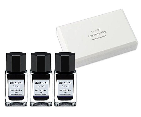 Mine și rezerve - Set 3 cerneala iroshizuku albas shin-kai 15ml pink-15-snk-3c