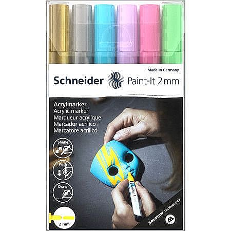 Birotică și accesorii birou - Marker cu vopsea acrilica paint it 310 2mm/6set pmk026