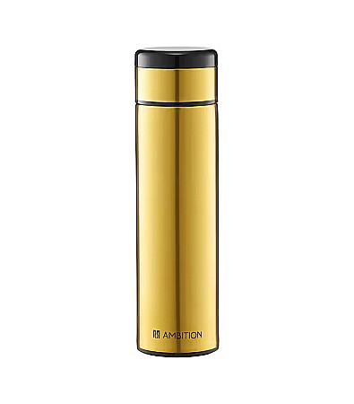 Rechizite școlare - Sticla termica cu indicator de temperat 420ml auriu 42190
