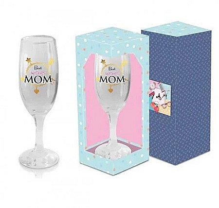 Casă și decorațiuni - Pahar sampanie cu mesaj best wishes mom 170ml 217060