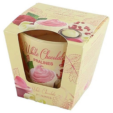 Lumânari și candele - Lumanare in pahar - white chocolate