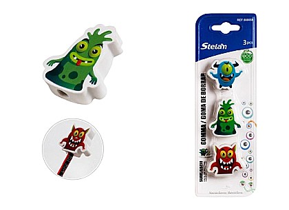 Rechizite școlare - Set guma de sters 3buc 888058