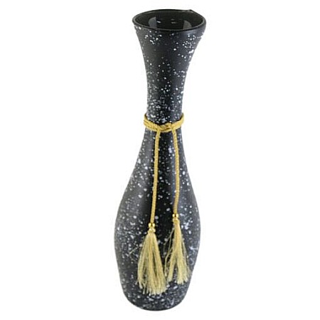 Vaze decorative - Vaza din sticla, bowling, gold glass, 37 cm, negru