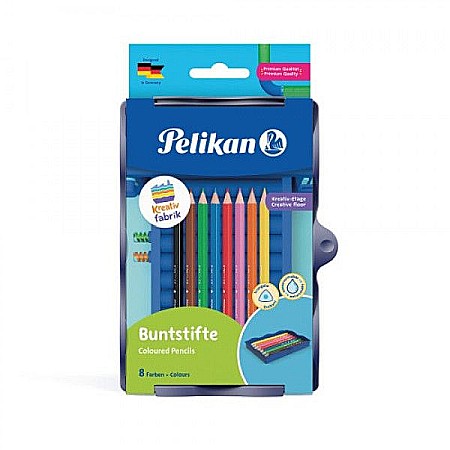 Promoții de Toamnă - Creioane colorate solubil in apa 8 culori /set + tavita Kreativfabrik Pelikan