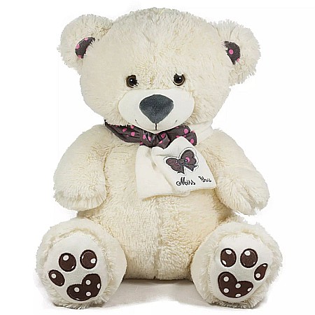 Jucării de pluș - Ursulet esarfa alba 45cm 040122-1