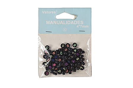 Artă și creativitate - Accesorii craft margele negre rotunde cifre 101310
