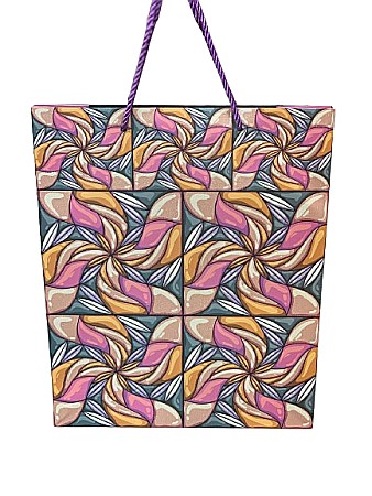 Accesorii pentru impachetat - Punga cadou medie 32x26x10- caleidoscop pgcd0188