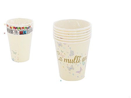 Farfurii și pahare - Set pahare party fluturi 9oz 6buc 082584