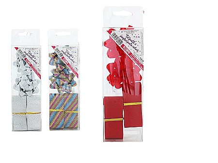 Accesorii pentru impachetat - Set fundite pentru cadouri 6cm 2buc panglica 3cmx2m 078905