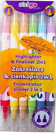 Linere - Evidentiator si liner strigo 2in1 12 culori ssc443