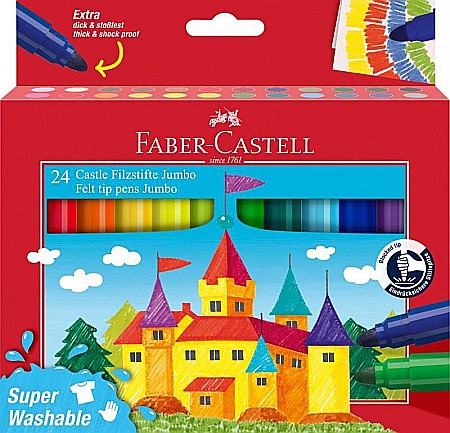 Rechizite școlare - Carioca 24 culori jumbo superwashable faber-castell fc154324