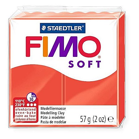 Plastilină - Plastelina fimo soft 56g cul 24 rosu indian sth-8020-24