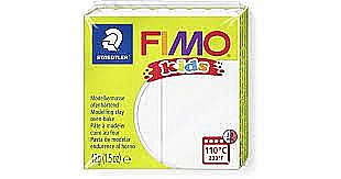 Plastilină - Plastelina fimo kids 42g alb cu sclipici sth-8030-052
