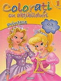 Cărți - Colorați cu abțibilduri 1: Prințese