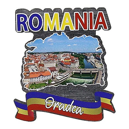 Promoții de Toamnă - Magnet frigider din lemn 7x8cm romania oradea mgs157