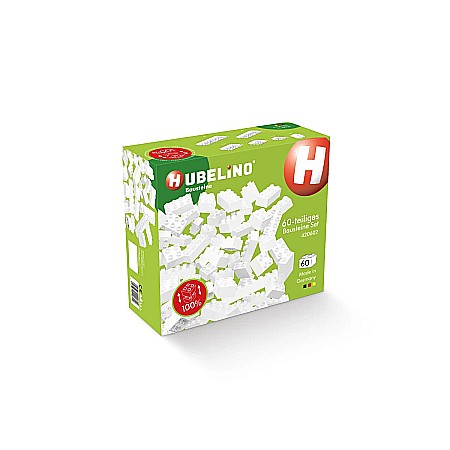 Jocuri de construcție și cuburi - Blocuri de constructie albe hubelino 60 piese 420602
