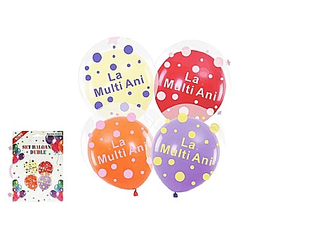 Articole Party - Set baloane duble 25-30cm la multi ani 4buc 061404