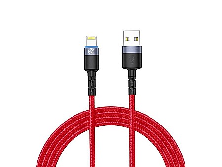Electronice și accesorii IT - Cablu tellur lightning cu led 3a 1.2m rosu tll155354