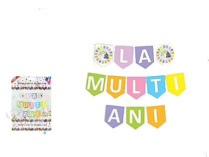 Ghirlande și bannere - Decoratiune party la multi ani curcubeu 063551