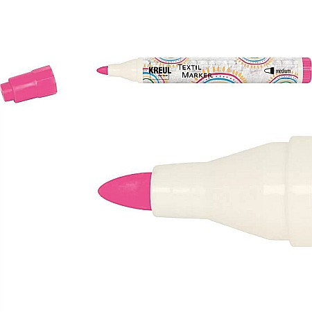 Birotică și accesorii birou - Marker textile mediu kreul 90776 neon pink