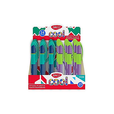 Stilouri școlare - Stilou romus cool Daco penita F corp verde