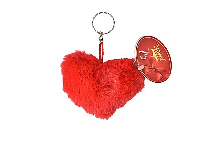 Casă și decorațiuni - Breloc cheie inima shaggy 3 col 8cm 092014