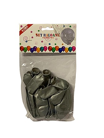 Articole Party - Set baloane sidefate 2.8g argintiu 10buc 038763