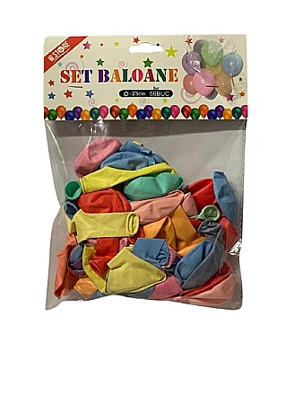 Articole Party - Set baloane pastel 23cm 2.2g 50buc 035407