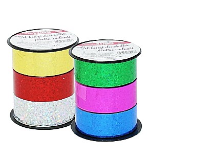 Accesorii pentru impachetat - Set benzi decorative pentru cadouri 1.8cm x 3m 3buc