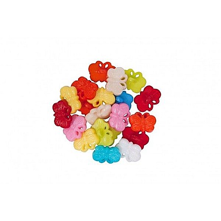 Artă și creativitate - Acc creatie cnx nasturi fluture 10mm div cul 10/set a648