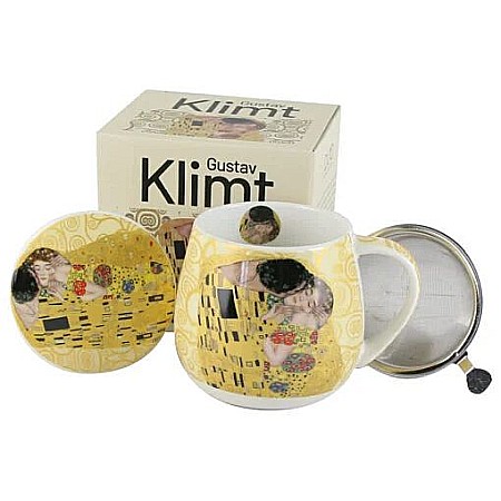 Casă și decorațiuni - Cana portelan cu infuzor metalic si capac 430 ml the kiss