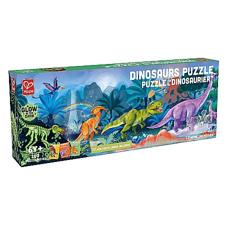 Jucării și jocuri - Puzzle copii cu dinozauri fotoluminescent 200 piese e1632a