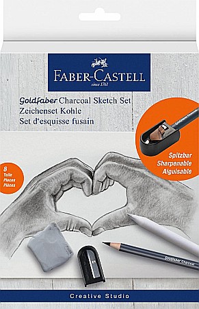 Birotică și accesorii birou - Set desen carbune 8 buc Faber-Castell