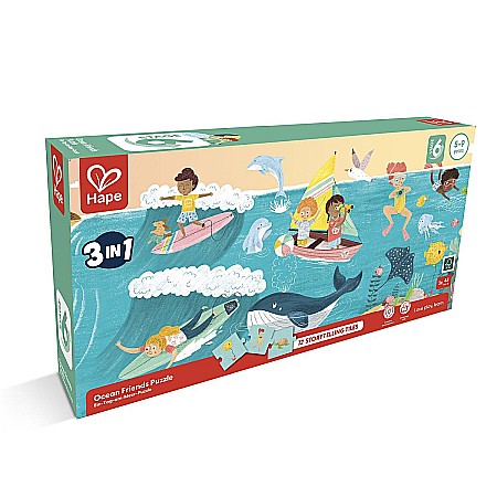 Jucării și jocuri - Puzzle prietenii oceanului 3 in 1 si joc storytelling e1645a