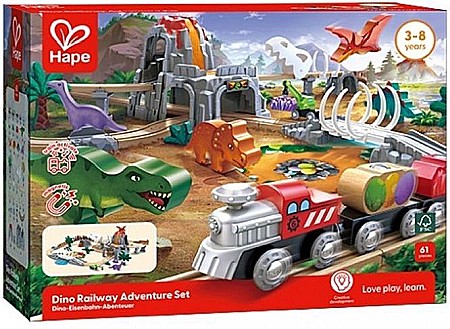 Jucării și jocuri - Jucarie din lemn - tren aventur? Dino 61p e3795a