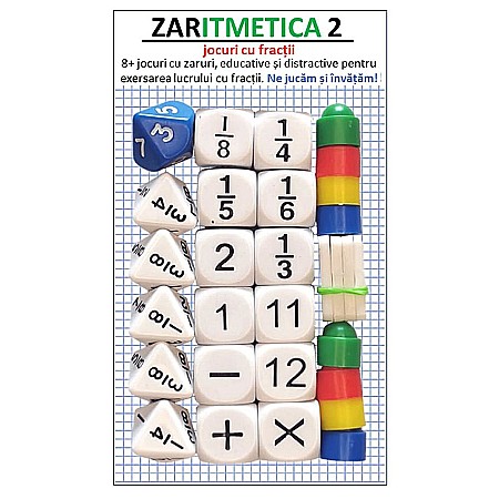 Jucării și jocuri - Joc educativ cu zaruri zaritmetica 2 fractii 40253