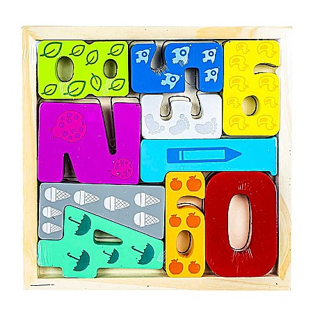 Jucării și jocuri - Puzzle din lemn tetris-cifre 7252-1