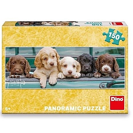 Jucării și jocuri - Puzzle 150 piese panoramic catelusi - dino toys 393325