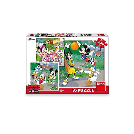 Jucării și jocuri - Puzzle 3x55 piese mickey si minnie - dino toys 335271