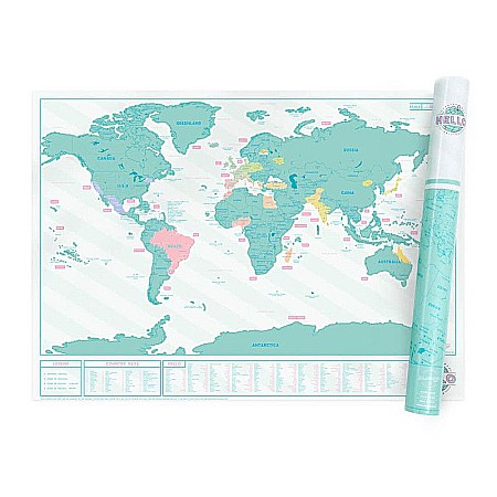 Ghiduri și hărți - Scratch map - Harta lumii razuibila 82x60 cm 