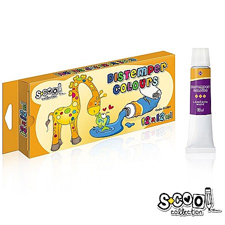 Acuarele școlare și Tempera - Tempera 12 culori x 12ml S-Cool