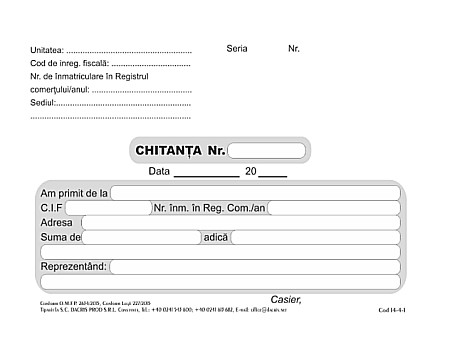 Promoții de Toamnă - Chitanta a6 3exemplare autocop.Coperta