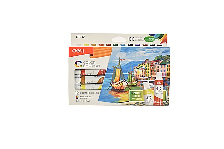 Acuarele școlare și Tempera - Tempera 12 culori 12ml dlec1112