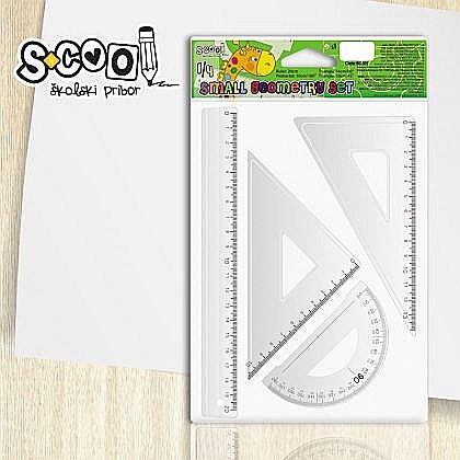 Truse geometrie - Trusa de Geometrie 3/Set Liniar 20cm S-Cool
