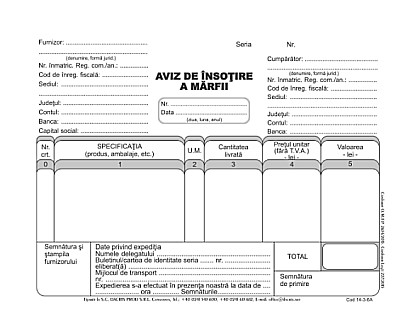 Papetărie și articole din hârtie - Aviz de insotire a marfii a5 3exemplare coperta