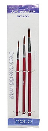 Pensule școlare - Pensule varf rotund set 3 nebo 16673