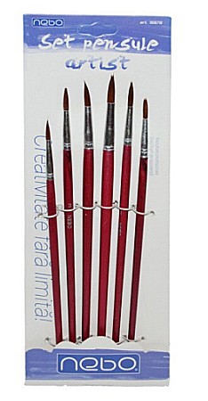 Pensule școlare - Pensule varf rotund set 6 nebo 16676