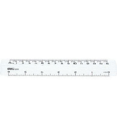 Rigle și Echere - Rigla 15cm Transparentă Deli DLEG00112