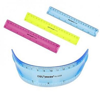 Rigla flexibila 20 cm diverse culori Deli